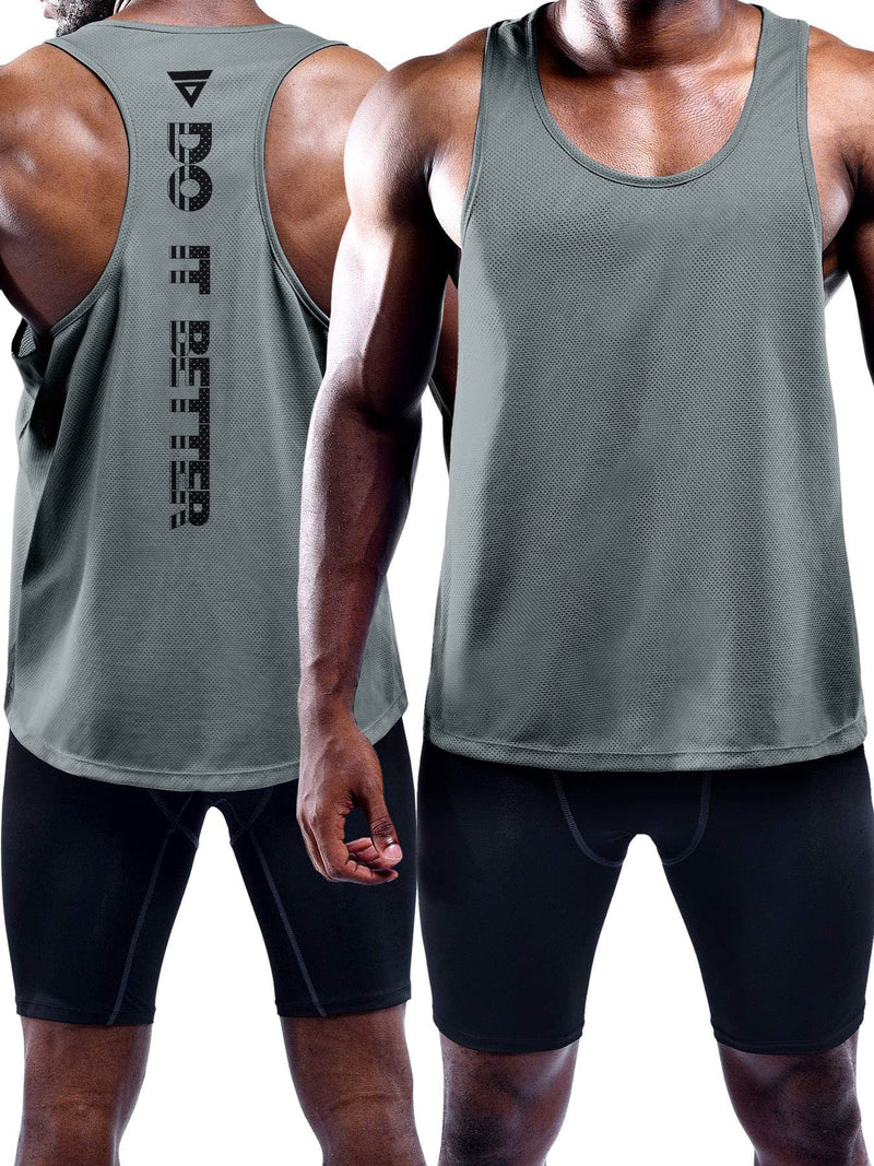Boyzn Men's 1, 3 or 5 Pack Y-Back Workout Tank Tops, Athletic Muscle Gym Tank Tops, Fitness Bodybuilding Sleeveless T-Shirts Medium 3 Pack-black/Gray/Dark Grey - BeesActive Australia