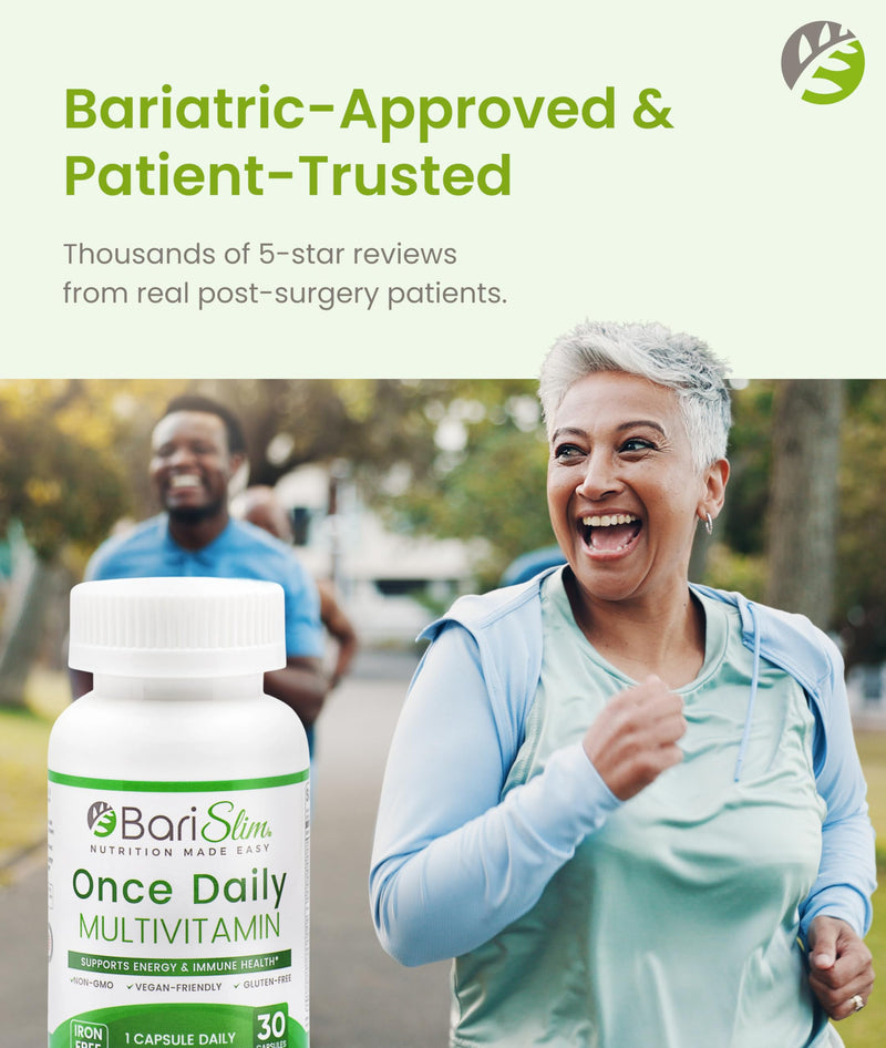 BariSlim Once Daily Bariatric Multivitamin Capsule - Iron-Free Formula - Bariatric Vitamin and Supplement for Post Surgery, Including Gastric Bypass and Gastric Sleeve | 30-Day Supply 30 Count (Pack of 1)