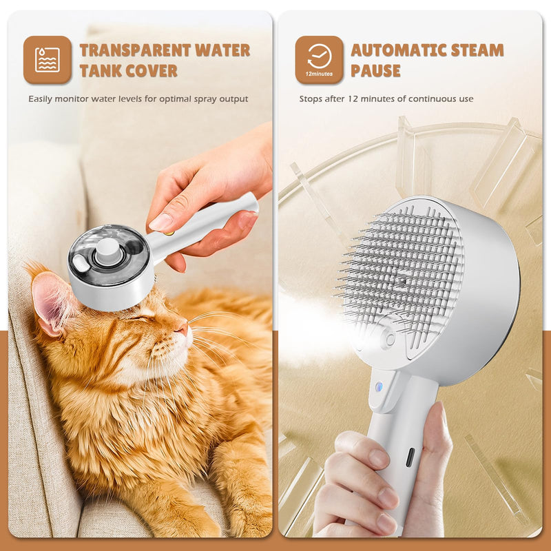 Cat Steam Brush for Shedding Spritz Defur Comb for Cats Cloud Care Cat Brush for Indoor Cats Shedding Steam Cat Brush for Long Short Hair Cats Dogs 2024 New Spray Pet Grooming Brush for Massage Clean - BeesActive Australia