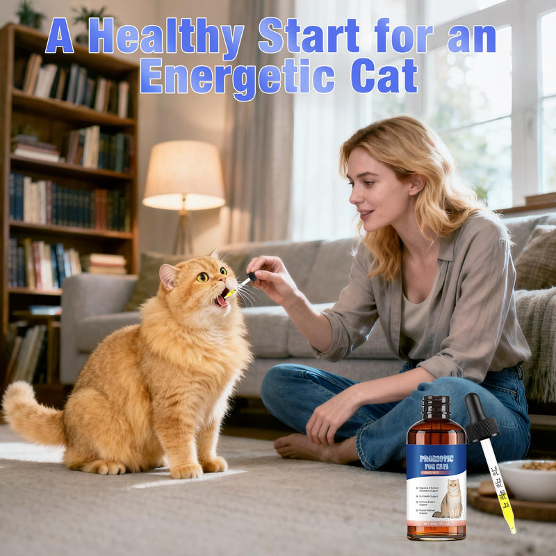 Cat Probiotics for Digestive Support - 60ml Probiotic for Cats with Digestive Enzymes & Prebiotics Supports Gut Health, Immune System 1