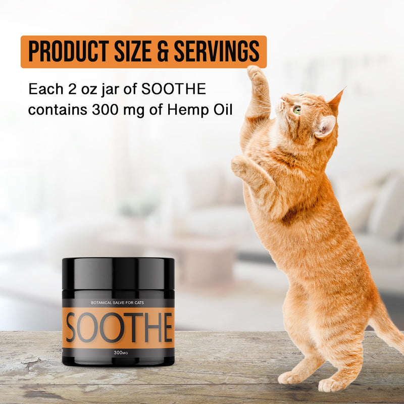 Soothe Salve for Cats - Natural Hemp Oil Balm for Cat Itchy Skin Relief & Comfort - New & Improved Formula with Manuka Honey, Coconut Oil & Herbal Extracts - 1 oz