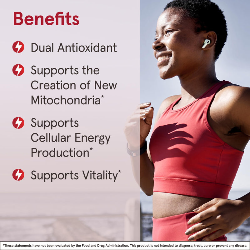 Jarrow Formulas QH-absorb + PQQ - 30 Softgels - Dietary Supplement Supports Mitochondrial Biogenesis, Energy Production & Cardiovascular Health - Up to 30 Servings | Dietary Supplement Supports Mitochondrial Biogenesis, Energy Production & Cardiovascul...