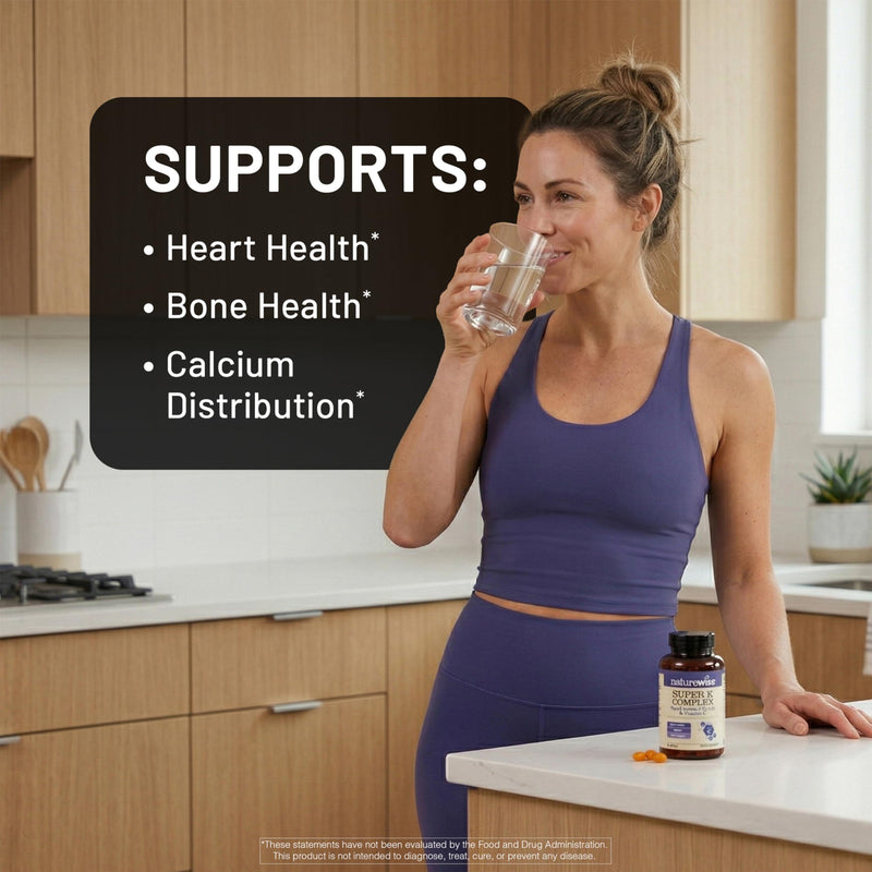 NatureWise Super K Complex - Vitamin K2 + K1 + C - Vegan K2 Vitamin Supplement for Heart + Bone Health Support - Non-GMO, Gluten Free, USA Manufactured - 90 Softgels[90 Day Supply]