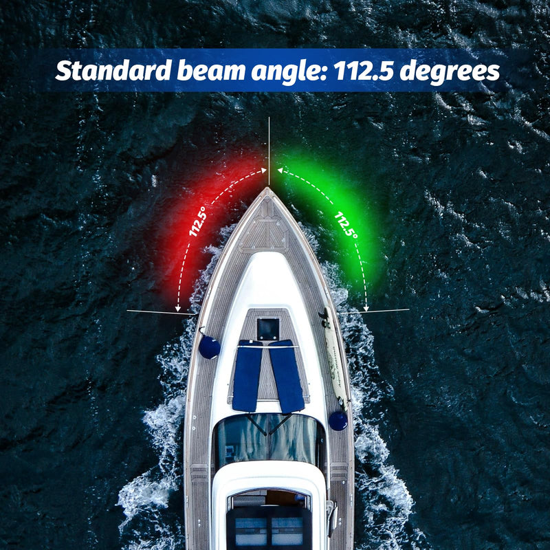 Pontoon Navigation Lights,Bow Lights for Boats LED;Boat Navigation Lights 1NM Red and Green 112.5 Degree Standard,Waterproof for Marine,Yacht - BeesActive Australia