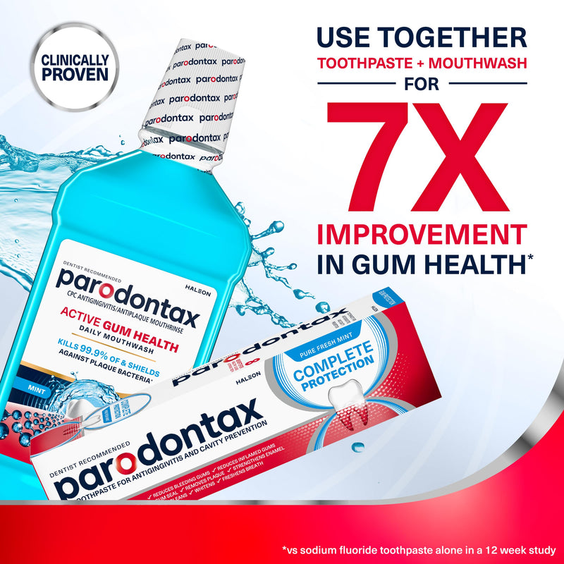 Parodontax Complete Protection Toothpaste, Pure Fresh Mint, 3.4 oz x 3 3.4 Ounce (Pack of 3)
