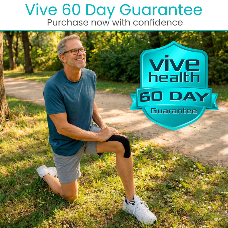 Vive Kinesiology Tape Roll - Tape Precut Strips (2" x 105 Feet/128 Strips) - Kinesio Sports Tape Athletic - Knee, Shoulder, Ankle, Muscle K Tape Adhesive Elastic Wrap - Body Kinetic Tape Waterproof 2" x 105' Black