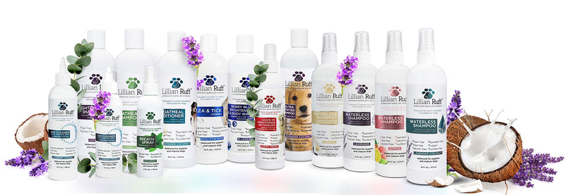 Lillian Ruff Ear Cleaner & Otic Wax Solvent for Dogs with Tea Tree Oil, Bee Propolis & Aloe - Coconut and Lavender Scent - Dissolve Wax and Combat Ear Odors - Safe for Sensitive Ears (4oz) 4oz - PawsPlanet Australia