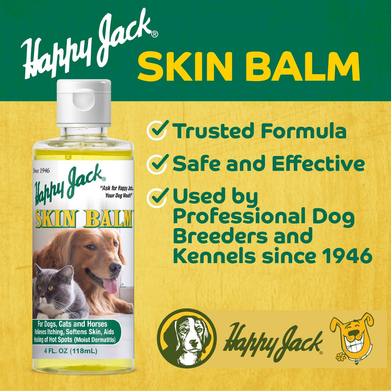 Happy Jack Skin Balm Hot Spot & Itchy Skin Relief for Dogs, Cats & Horses (4 oz), Softens, Aids Healing of Hot Spots, Fast Relief to Intense Itching, Scratching & Gnawing - PawsPlanet Australia