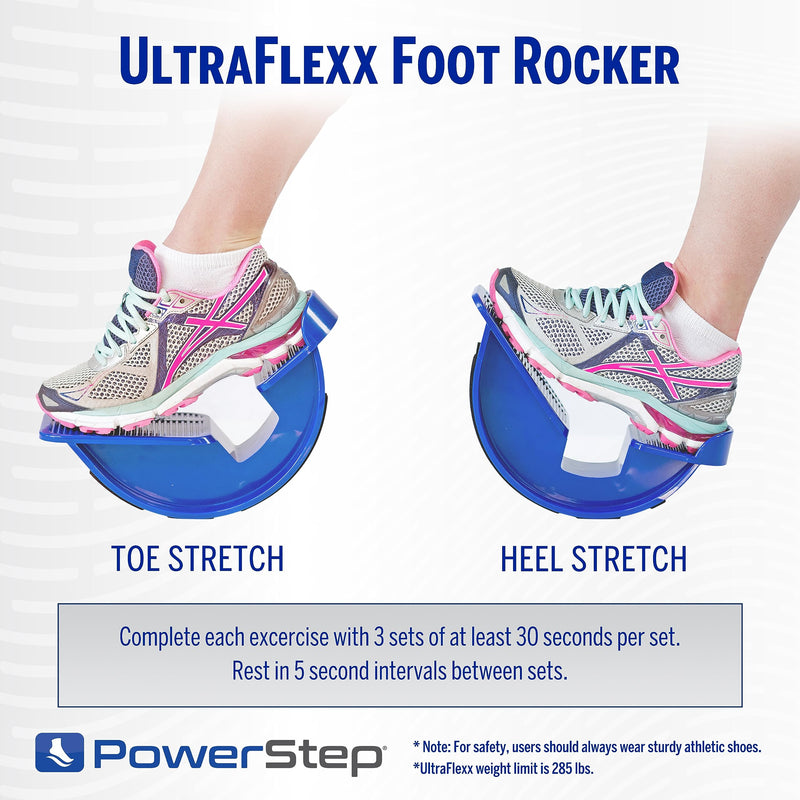 PowerStep UltraFlexx Foot Rocker, Foot and Calf Stretching, Pain Relief for Plantar Fasciitis, Achilles Tendonitis, Shin Splints, Increased Flexibility & Strength Blue POWERSTEP ULTRAFLEXX FOOT ROCKER, UN - BeesActive Australia