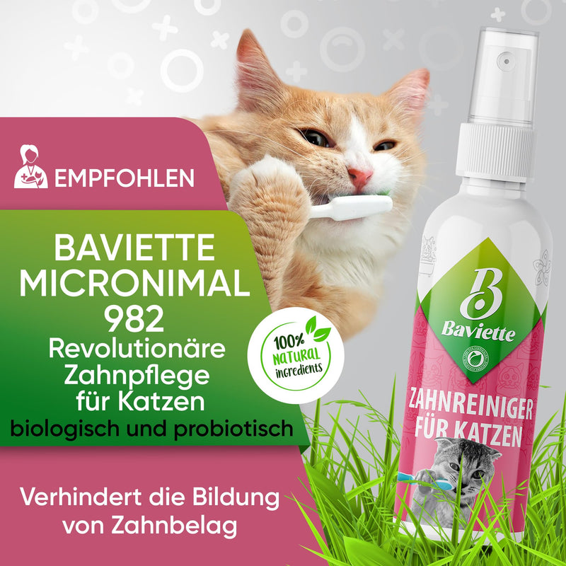 Baviette cat care set: (300-fold) probiotic plaque for teeth cleaning for cats - optimal oral care, dental care, effective against bad breath and tartar, odor-free (oral care) oral care 100ml - BeesActive Australia