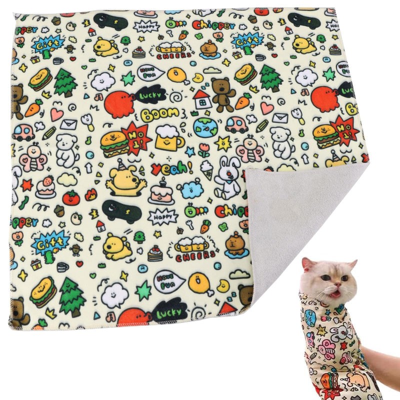 Cat Wrap for Grooming,Anti-Scratch Adjustable Grooming Bag for Cats,Self-Adherent Soft Cat Blanket to Wrap Cat Anti-Scratch Anti-Escape Grooming Bag,Multifunctional Pet Tool - BeesActive Australia