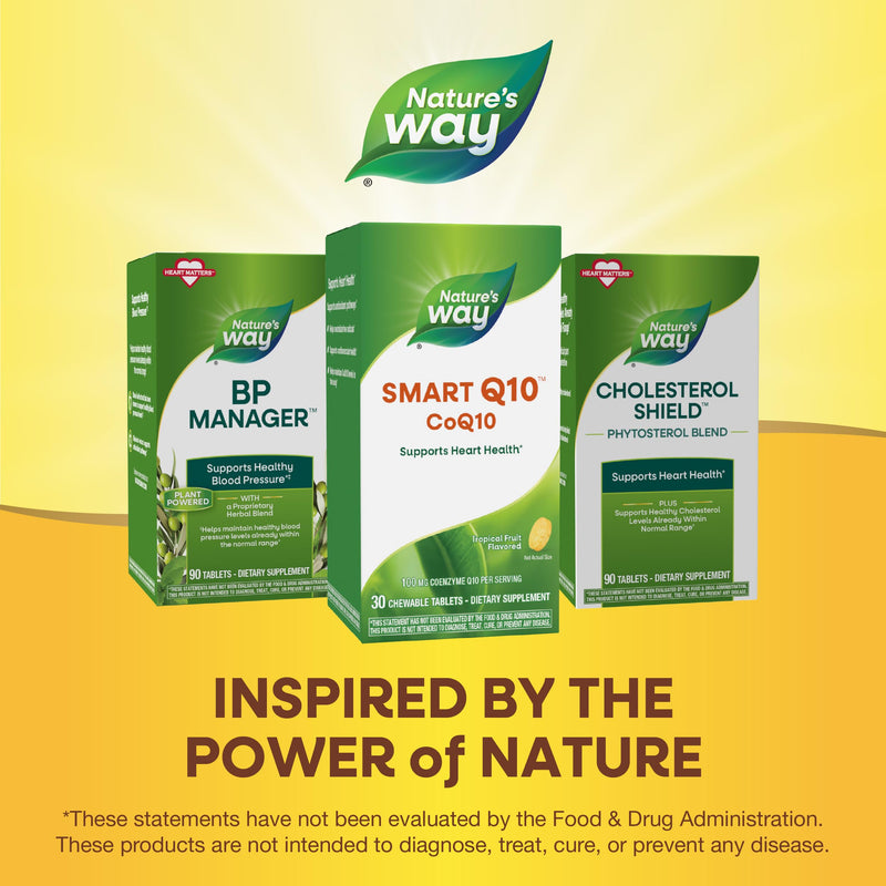 Nature's Way SMART Q10 CoQ10, Tropical Fruit, 30 Chewable Tabs | 100 mg CoQ10 per Serving to Support Heart Health* and Cellular Energy Production*, with Antioxidant Support
