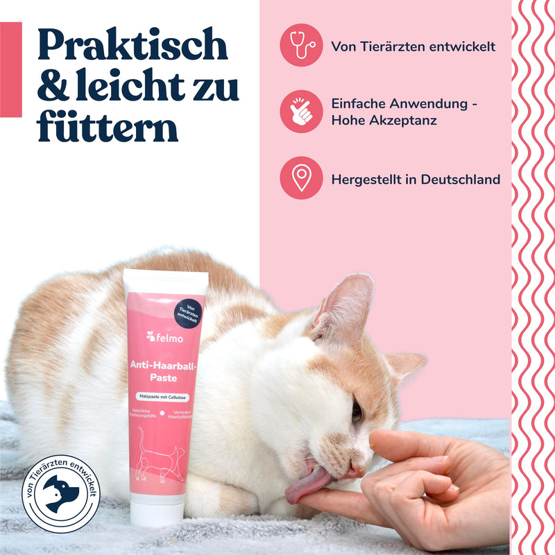 felmo Anti-Hairball Paste for Cats (100g) Prevents the formation of new hairballs, promotes digestion - alternative to cat grass - developed and recommended by our veterinarians - BeesActive Australia