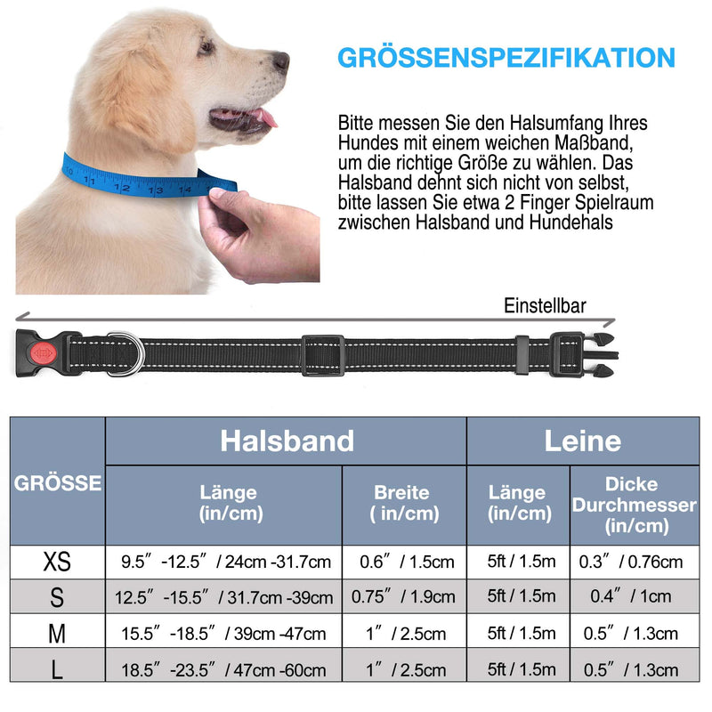 haapaw Reflective Dog Collar Padded with Soft Neoprene Breathable Adjustable Nylon Dog Collars for Small Medium Large Dogs S (Pack of 1) Black - BeesActive Australia