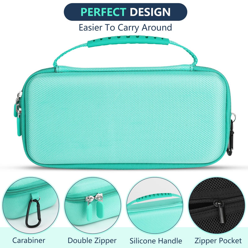 Asthma Inhaler Case, Portable Nebulizer Organizer, Travel-Ready with Mesh Pocket, Double Zippers, Silicone Handle, Kids and Adults, Stylish Green - BeesActive Australia