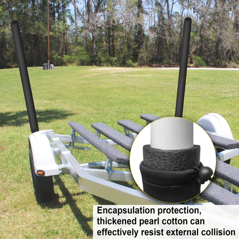 Pair of Boat Trailer Guide Pole Pad and Cover Heavy Duty Canvas Boat Trailer Capped Guide Pole Pad Cover- Black 60" - BeesActive Australia