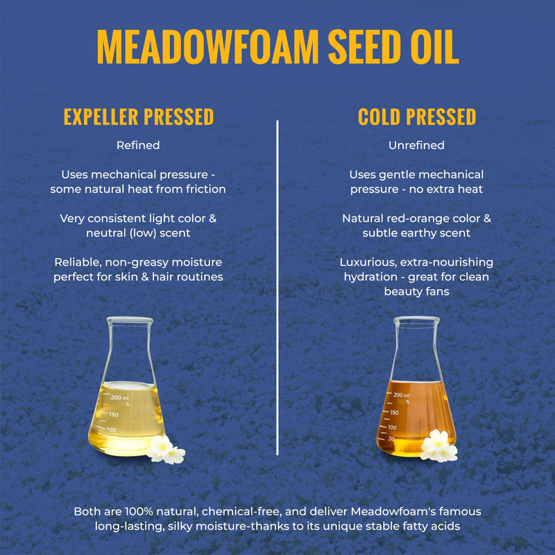 Meadowfoam Cold Pressed Oil - Natural Vitamin E, Phytosterols and Carotenoids. Deep Moisture Lock with Silky, Non-Greasy Finish for Face, Body & Hair. Direct from Sustainable Oregon Farms (16 fl oz) 16 Fl Oz (Pack of 1)