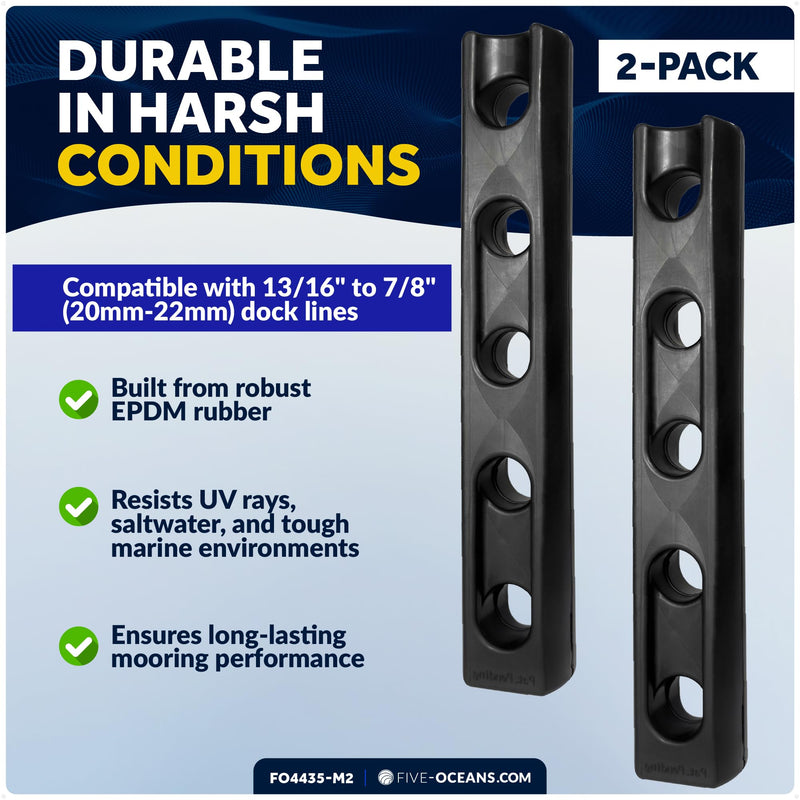 Five Oceans 2-Pack Marine Rubber Boat Dock Line Mooring Snubbers for 13/16" to 7/8" Rope, EPDM Rubber, Mooring Anchor Snubber for Boats, Pontoons, Yachts - FO4435-M2 13/16 to 7/8" Rope Dia. (Pack of 2) - BeesActive Australia