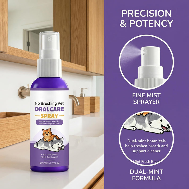 JoanofArc Pet Oral Spray, Teeth Cleaning Spray for Dogs and Cats, Pet Breath Freshener and Teeth Cleaning Sprays, Reduces Plaque Tartar Buildup, No Brushing, 50ml