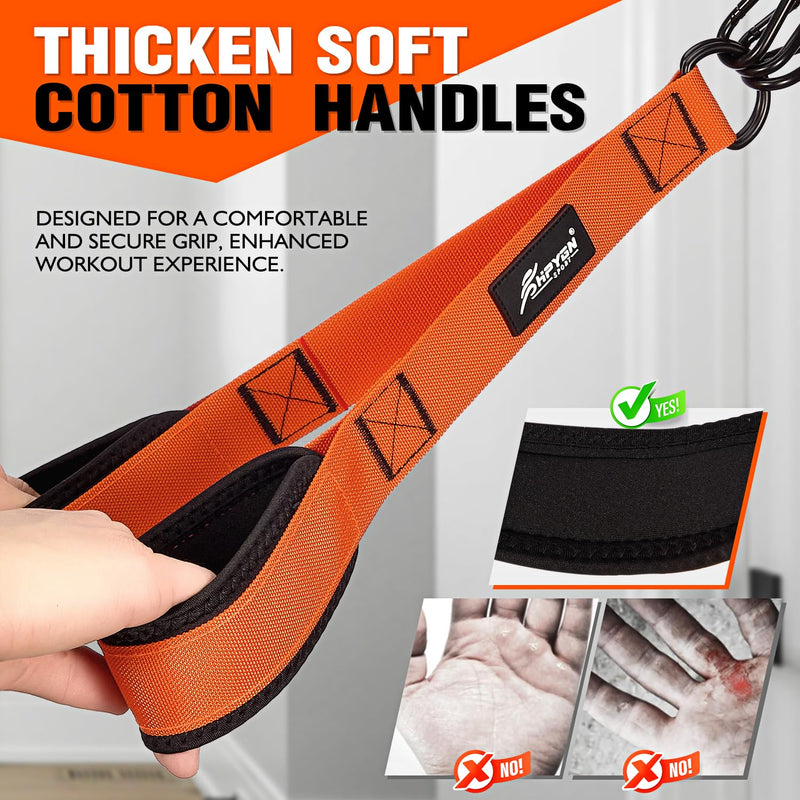 HPYGN Resistance Bands Training for Arms, Biceps, Triceps, Back, Abs, Shoulders, Heavy Duty Exercise Bands with Handles, Door Anchor, Home Gym Workout Equipment for Tricep Pushdowns, Face Pulls Orange 135LBS - BeesActive Australia