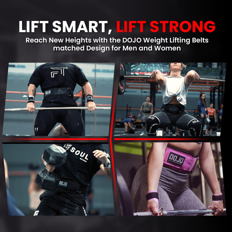 Dojo Pro-Locking Weightlifting Belt – Adjustable Neoprene Belt for Gym, Bodybuilding, Cross Training, Powerlifting – Premium Men & Women Back & Lumbar Support for Strength Training, Deadlift, Squat S Pink