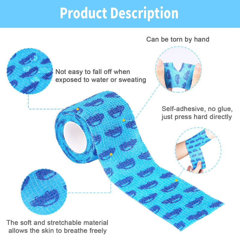 UNIDEAL 14 Rolls Self-Adhesive Bandage for Pets, Multifunctional Adhesive Bandage, 12 Patterns, Comfortable and Breathable, Elastic Fixing Bandage for Pet Care and Sports Protection (5 cm x 4.5 m) - BeesActive Australia