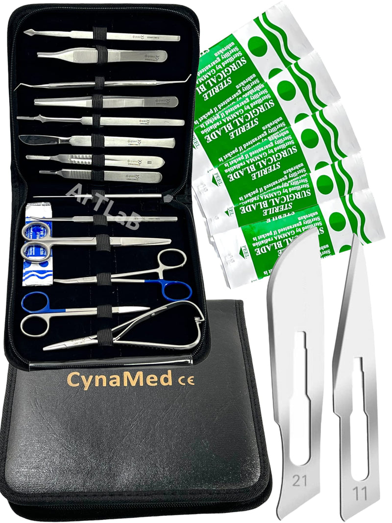 New Premium Stainless Steel Biology Lab/Anatomy/Medical Student Dissection Kit Set - Scalpel Knife Handle,Blades, Forceps, Scissors and Tweezers- Medical Students and Veterinary (Set of 30 Each) SET OF 30 EACH