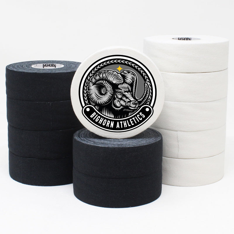 Bighorn Athletics Boxing & Athletic Sports Tape, Extra Sticky, 1-Inch x 45-feet, 6-Rolls (Black & White) Black & White - BeesActive Australia