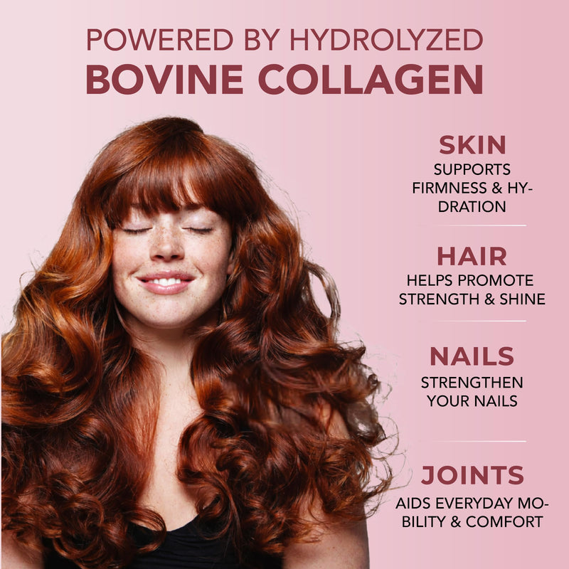 Reverse Life Strawberry Gelato Collagen 500ml, Skin, Hair & Nails | Skin, Hair & Nails Support for Women & Men, Bovine Collagen with Biotin, Vitamin D3, Folic Acid & Hyaluronic Acid
