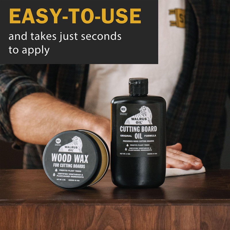 WALRUS OIL - Cutting Board Oil and Wood Wax Set. For Cutting Boards, Butcher Blocks, Wooden Spoons, and Bowls. 100% Food-Safe. - BeesActive Australia