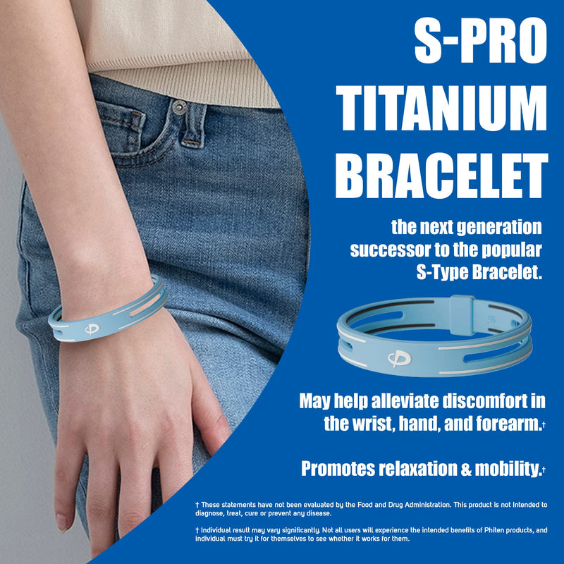 Phiten S-PRO Titanium Bracelet - Waterproof Sport Silicone Bracelet 6.75 inch Pink