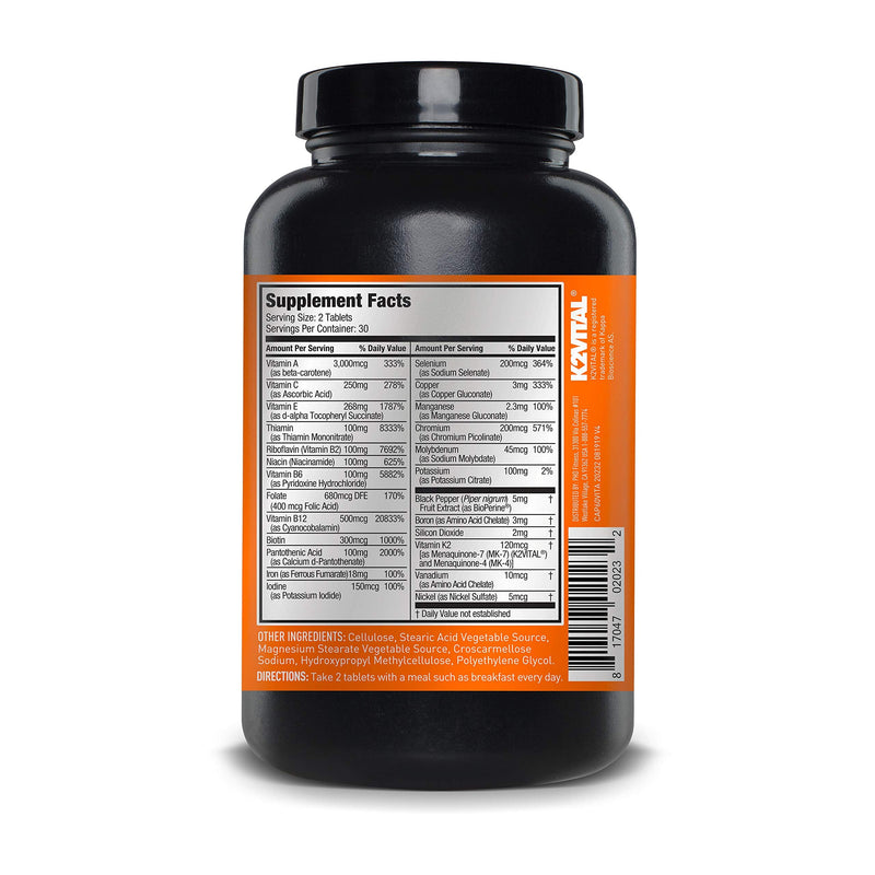 JYM Supplement Science Vita JYM Sports Multivitamin & Mineral Support,Vitamin A,C,B6,B12,E,K,Boron,Biotin,Potassium 60 Tablets,(Pack of 2) 60 Count (Pack of 2) Nutritional Supplement