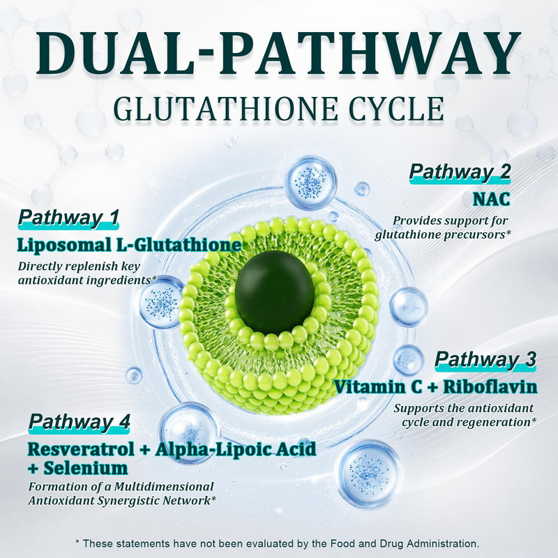 Liposomal Glutathione Supplement with Glutora (800mg), Vitamin C, NAC & Alpha-Lipoic Acid | Advanced Antioxidant Support for Skin & Cellular Health | 60 Capsules| 2 Pack 60 Count (Pack of 2)