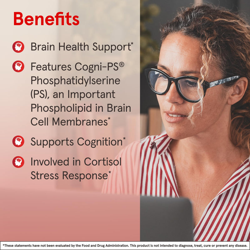Jarrow Formulas PS100 Phosphatidylserine 100 mg, Dietary Supplement for Brain Health and Cognition Support, 30 Softgels, 10-30 Day Supply 30 Count (Pack of 1)