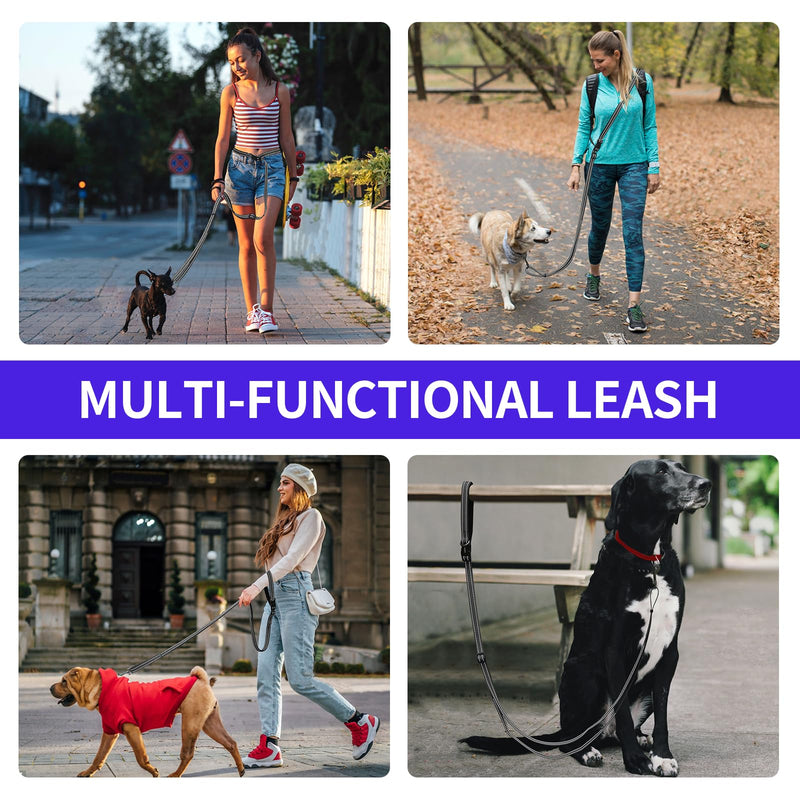 Kazazoo Hands-Free Dog Leash Adjustable Length 5-8Ft, Waist for Dog Walking, Running for Small &Medium Dogs with Reflective Strips, Ballistic Nylon, Waist Belt, Lightweight Black M - BeesActive Australia