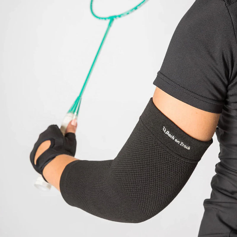 Back on Track Physio Elbow Brace 4-Way Stretch 1207 with Welltex Technology, Black, Large - BeesActive Australia