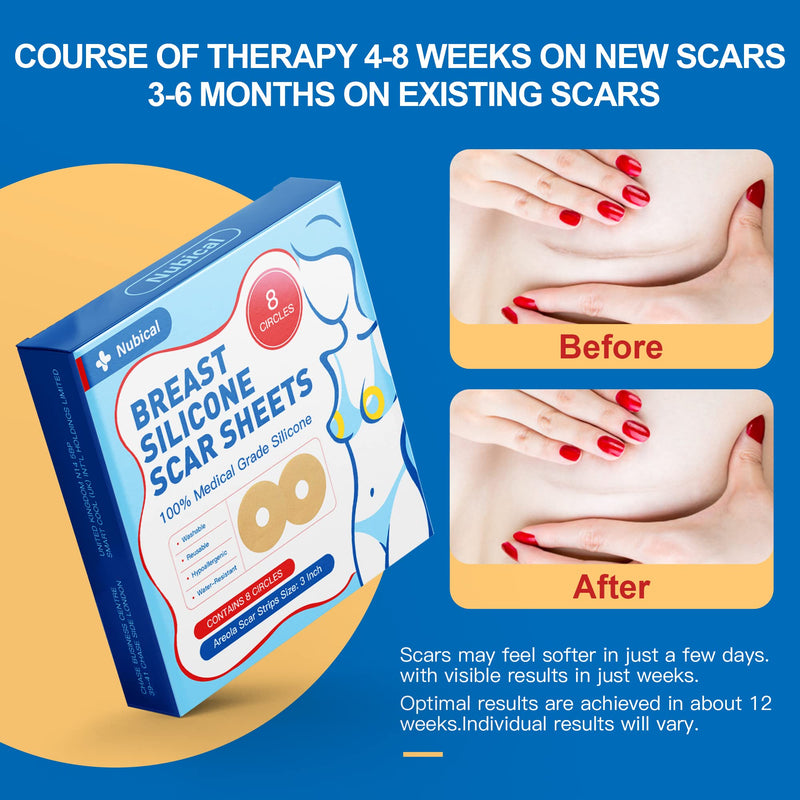 Medical Silicone Scar Sheets 8 Pack, Breast Scar Treatment After Surgery, Post Surgery Supplies Scar Removal Sheets，Breast Reduction After Surgery for Scars - BeesActive Australia