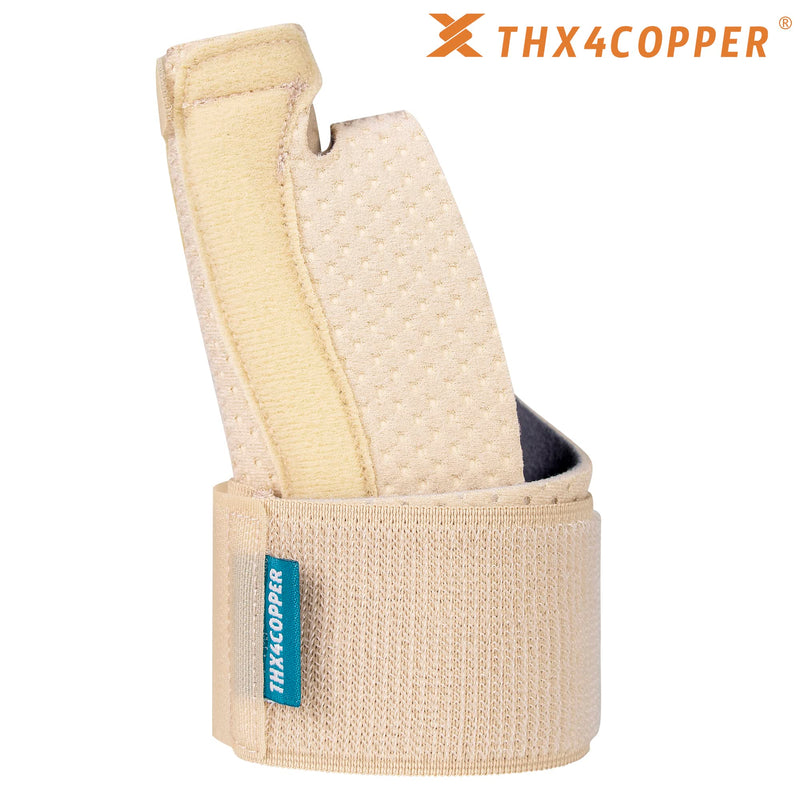 THX4COPPER Thumb & Wrist Stabilizer Splint for Blackberry Thumb,Thumb Pain Relief for Arthritis,Sprained,Tendonitis,Carpal Tunnel,Breathable&Stable,L-XL(Beige) Large/X-Large Beige