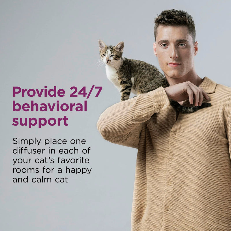 Comfort Zone 60 Day Starter Kit: 1 Cat Calming Diffuser & 2 Refills; Cat Pheromones Help Anxiety; Reduce Stress,Urine Marking,Scratching,(Pack of 2)