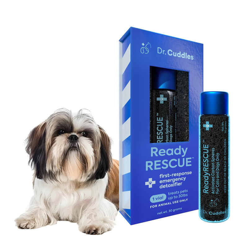 ReadyRESCUE Activated Charcoal microspheres for Dogs and Cats - Veterinary-Grade Pet First Aid Kit Essential - Fast Acting Emergency Poison Binder - Safe and Travel Ready - 30 g Pack of 1 1 Vial
