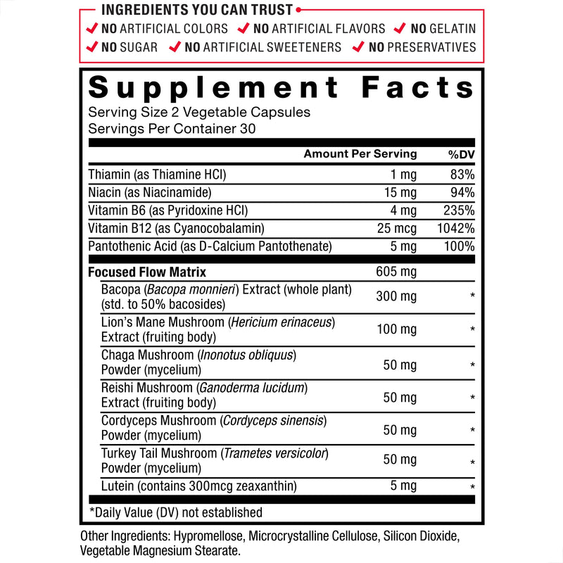 Force Factor Forebrain Focus Brain Booster | Brain Supplement to Boost Clarity & Concentration, Memory & Sharpness, Nootropic Brain Support Supplement, 60 Capsules 60 Count (Pack of 1)