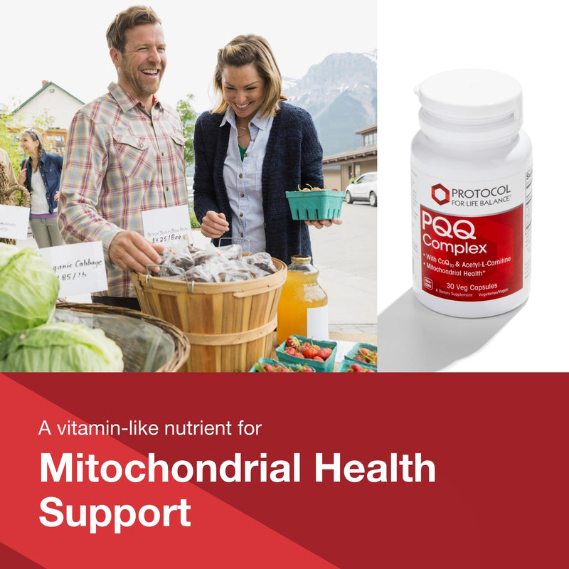 PROTOCOL FOR LIFE BALANCE PQQ Complex, with CoQ10, Energy*, 30 Veg Caps | Mitochondrial Health*, with CoQ10 and L Carnitine, B Vitamin and Supplement for Energy*
