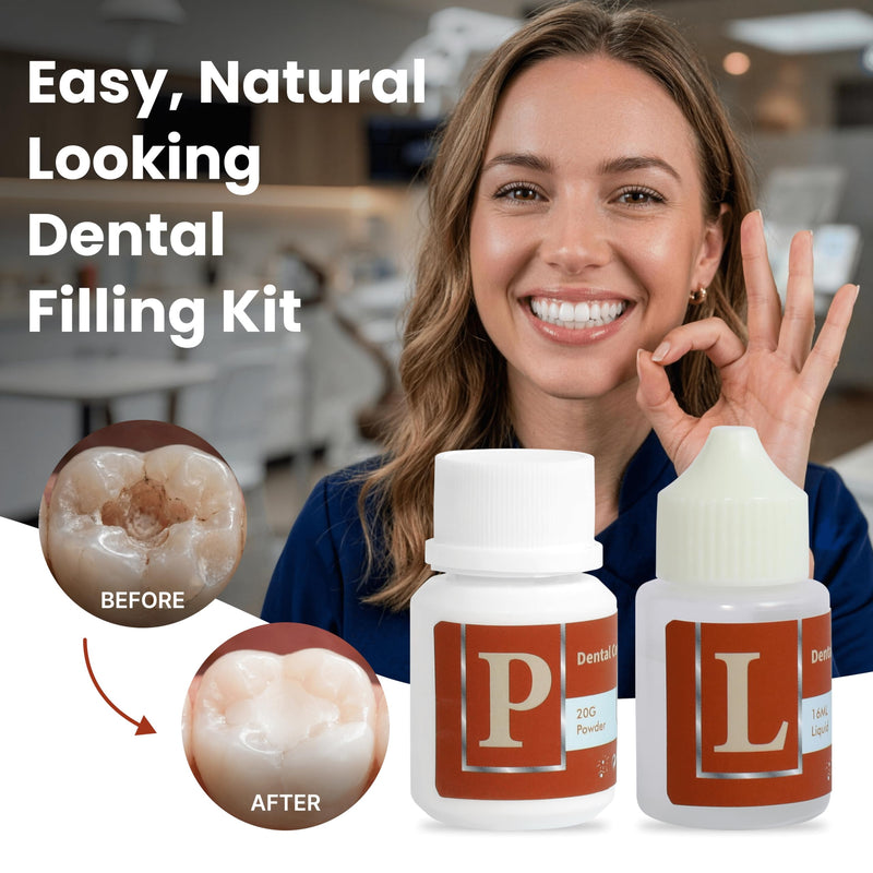 Zinc Oxide Eugenol Dental Cement, Temporary Dental Care Kit for Tooth Repair, Tooth Cement for Crown, Bridges and Missing Tooth, Improving Smile