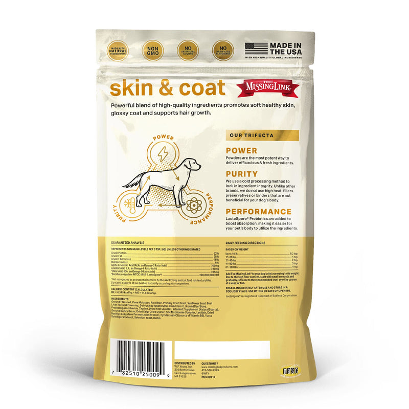 The Missing Link Skin & Coat + Probiotics Supplement 1lb Bag 2/Pack - Powerful Superfood Powder for Dogs Supports Healthy Skin & Glossy Coat, Promotes Hair Growth - PawsPlanet Australia