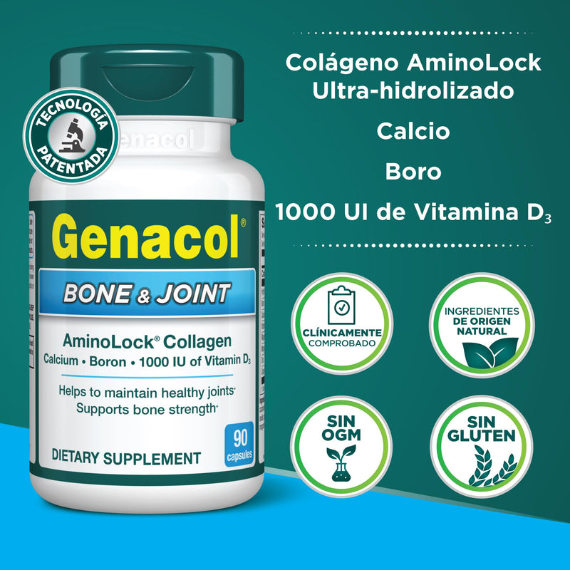 Genacol Bone & Joint – Calcium, Vitamin D3, Boron & Collagen | Essential Nutrients for Strong Bones, Natural Relief of Joint Discomfort (Knees, Hips, Shoulders, Fingers) 90 Count (Pack of 1)