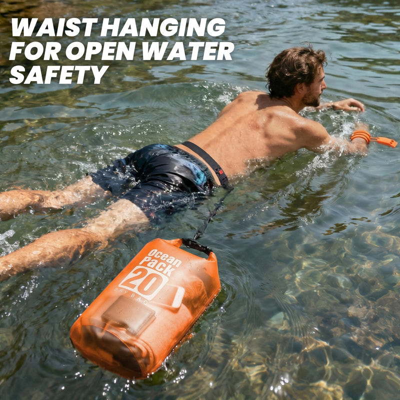 TILYMOL Dry Bag Waterproof, Roll Top Small Waterproof Backpack 20L, Floating Lightweight Bag with Water Proof Phone Pouch for Kayaking, Paddle Boarding, Boating, Fishing, Swimming Orange