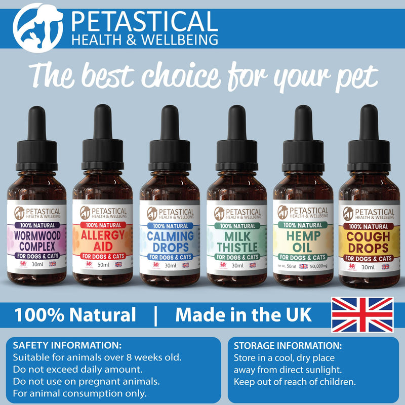 Dog Calming, Scullcap Valerian for Dogs, Cats, Anxiety Calming Drops, Home Alone, Barking, Loud Noises, Fireworks & Kennels (30ml) 30ml
