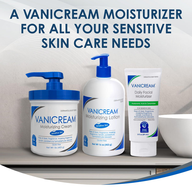 Vanicream Moisturizing Skin Cream with Pump Dispenser - 16 fl oz (1 lb) - Moisturizer Formulated Without Common Irritants for Those with Sensitive Skin 16 Fl Oz (Pack of 1) - BeesActive Australia