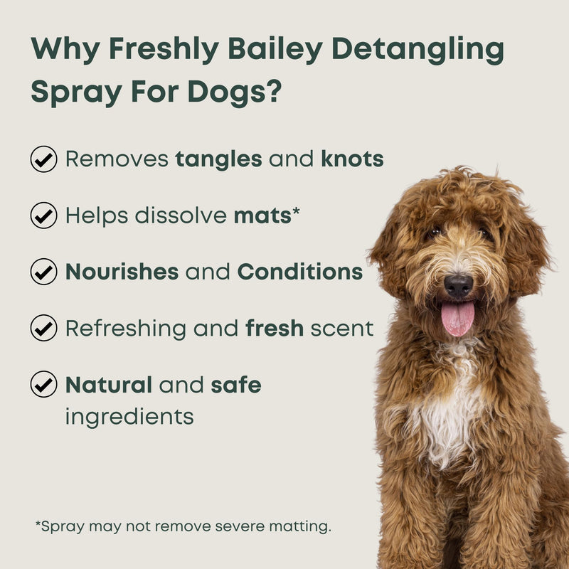 Doodle Detangler Spray - Natural Dog Detangling Spray and Leave in Conditioner for Dogs - Great for Goldendoodle, Poodle, Labradoodle, Bernedoodle - 16 Fl Oz Freshly Bailey - BeesActive Australia