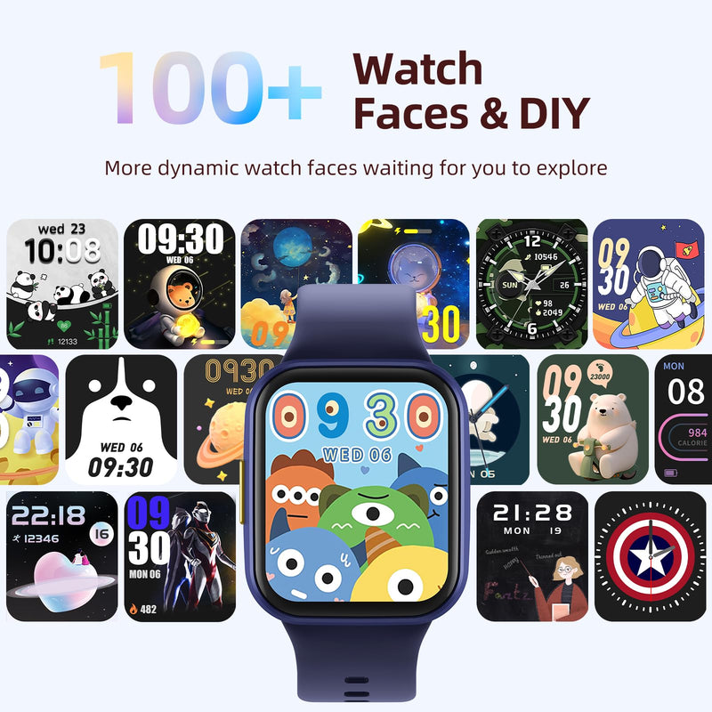 Parsonver Kids Smart Watch with Parent-Child Task & Reward System, Fun Fitness Tracker with 20 Sports Modes, Heart Rate & Sleep Monitor, IP68 Waterproof, Great Birthday Gifts for Boys Girls 5-16, Blue - BeesActive Australia